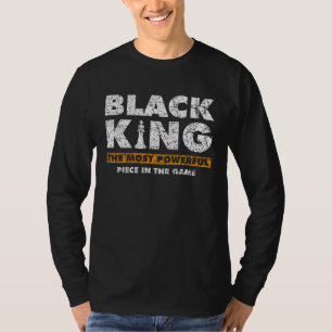 Camiseta Rei Preto Peça Mais Poderosa no Jogo Xadrez Jogado