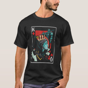 Camiseta Rei Rainha Jogando Cartões Jogando Jogo Casino Pok