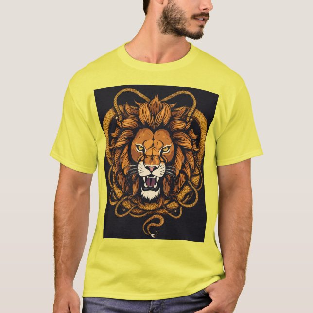 Camiseta Rei Serpente Leão. (Frente)