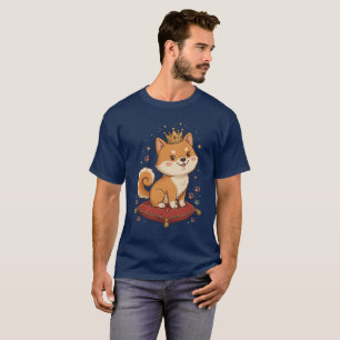 Camiseta Rei Shiba Inu Fofo Amante de Cachorro Shiba Coroa