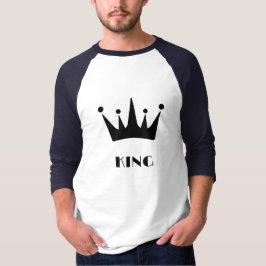 Camiseta Rei Texto Personalizado Coroa Imagem Básica 3/4 Ra
