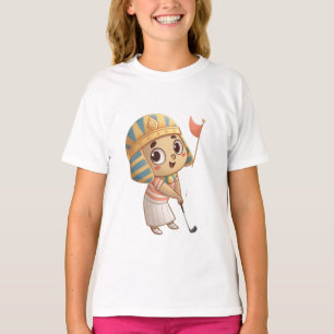 Camiseta Rei Tut Jogando Golfe Arte Divertida do Antigo Eg