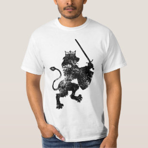 Camiseta Rei Valor T-shirt do leão do Grunge