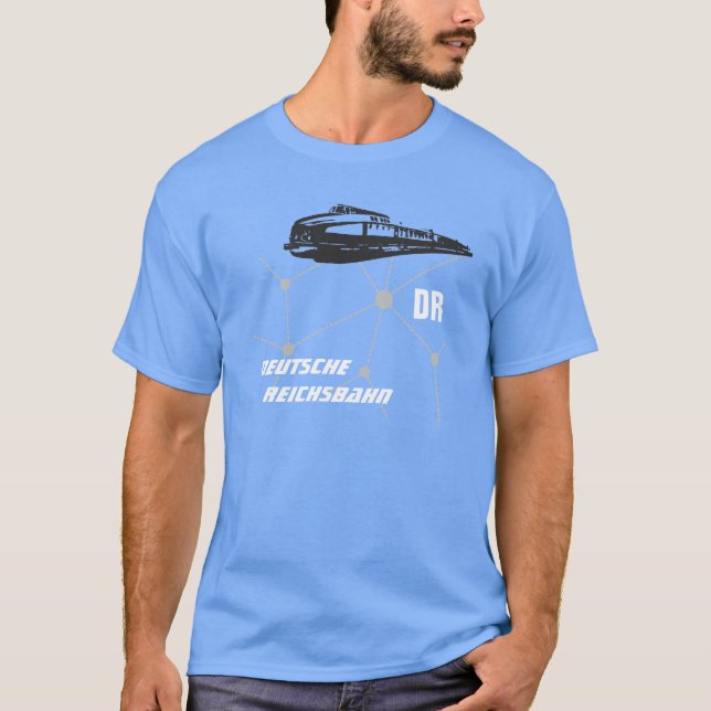 Camiseta Reichsbahn alemão desenhos de publicidade (Frente)