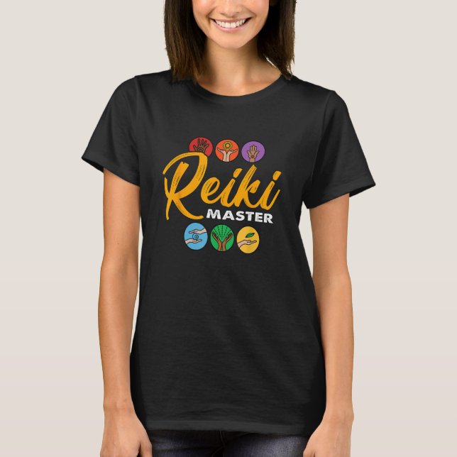 Camiseta Reiki Master Spiritual Healer Adora Calor de Energ (Frente)