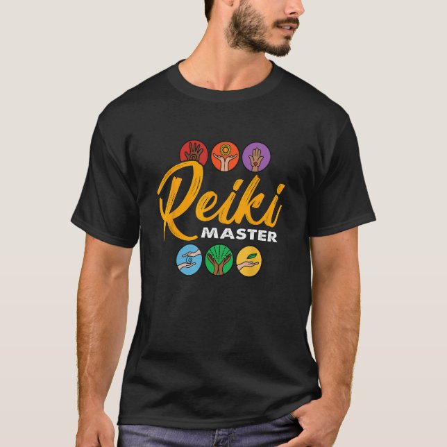 Camiseta Reiki Master Spiritual Healer Adora Calor de Energ (Frente)