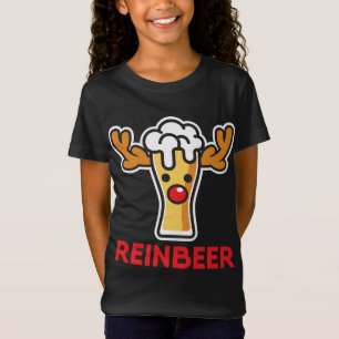 Camiseta Rein Beer Reindeer Engraçado Presente no Bebendo d