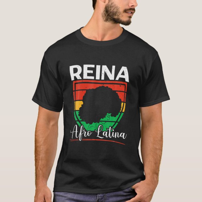 Camiseta Reina Afro Latina História Negra Africana M (Frente)