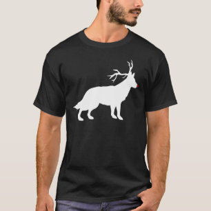 Camiseta Reinador de Natal de Cão german shepherd