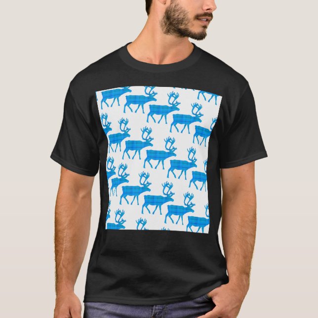 Camiseta Reinadores De Natal Azul E Branco (Frente)