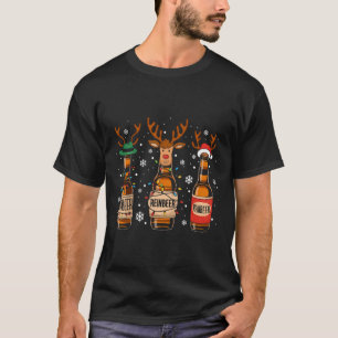 Camiseta Reinbeers Engraçado Reindeer Beer Bebendo de Natal