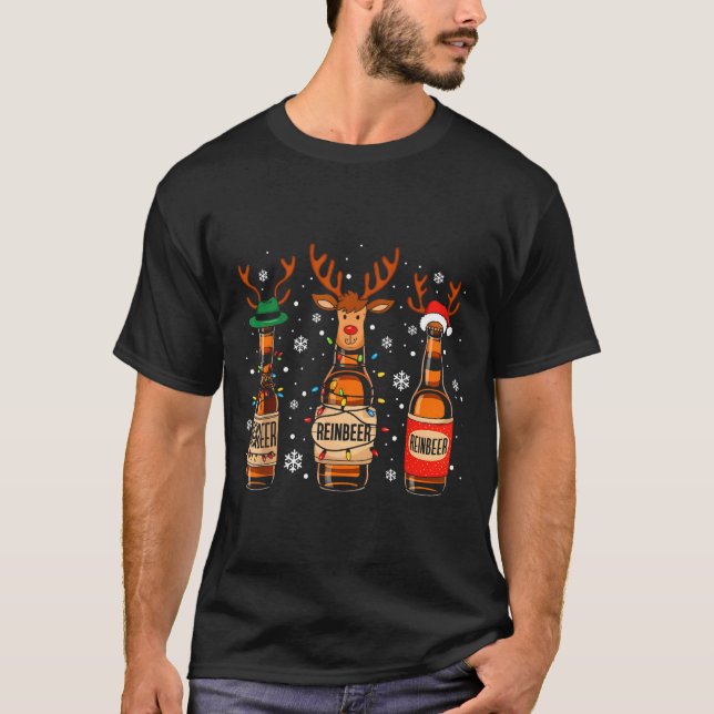 Camiseta Reinbeers Funny Reindeer Beer Christmas Drinking X (Frente)