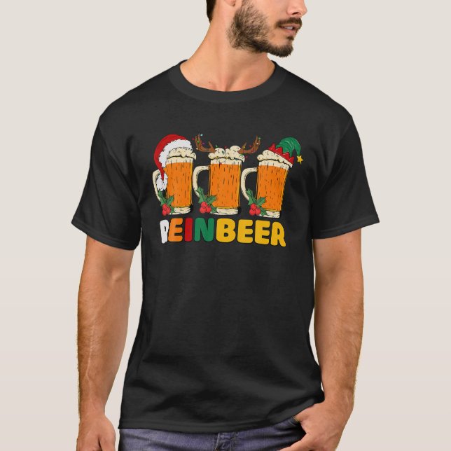 Camiseta Reinber Engraçado Reindeer Natal Cerveja Xmas Gift (Frente)