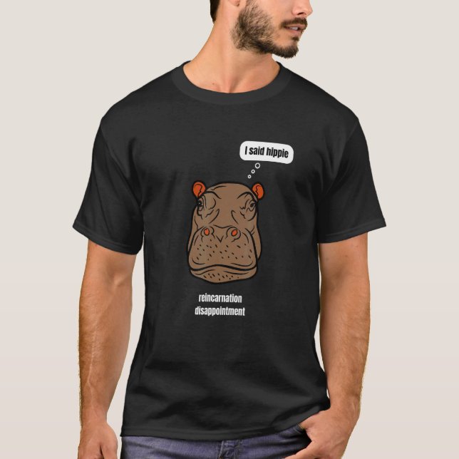 Camiseta Reincarnation Past Live Hippo Stupid Daddy Jokes H (Frente)