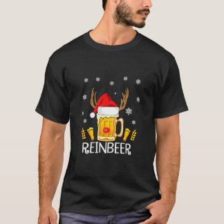Camiseta Reincerber Santa Claus Reindeer Beer Clássica T-Sh
