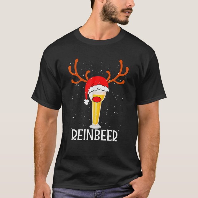 Camiseta Reincerveja Santa Claus Reindeer Beer Engraçado Na (Frente)