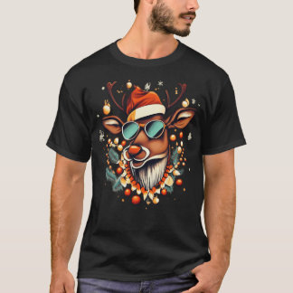 Camiseta Reindeer Adorável - Edição de Natal