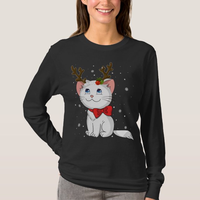 Camiseta Reindeer Antlers de Natal (Frente)