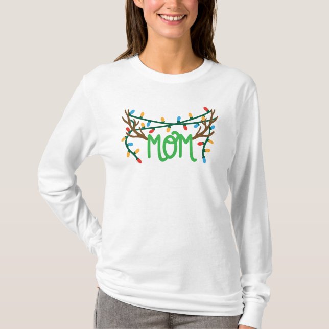 Camiseta Reindeer Antlers - Mãe Natal (Frente)