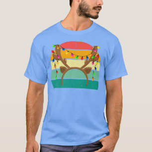 Camiseta Reindeer Antlers Papai noel as Luzes das Árvores d