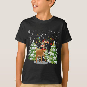 Camiseta Reindeer Bonito na Neve