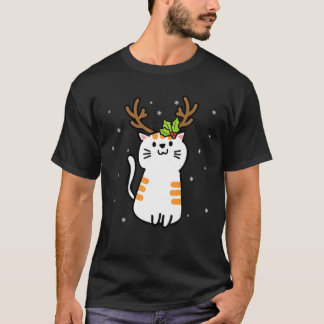 Camiseta Reindeer Cat Christmas Ugly Christmas Sweater