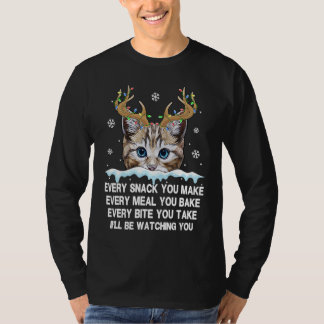 Camiseta Reindeer Cat Every Snack You Make Light Snow