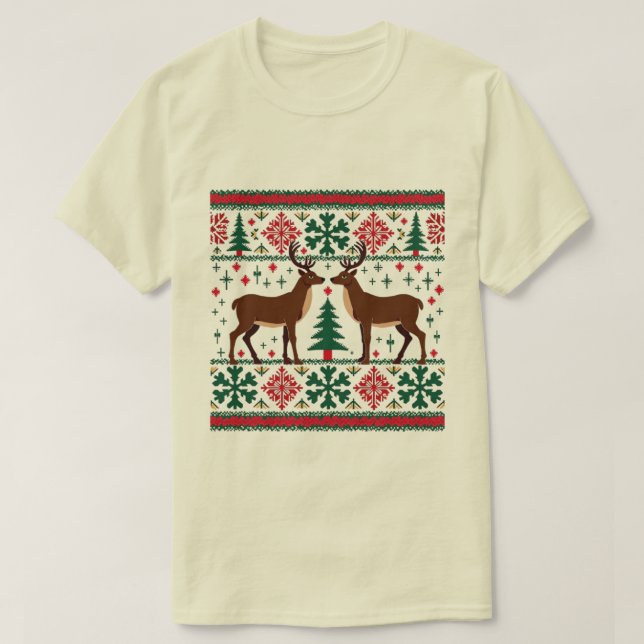 Camiseta Reindeer Christmas Cheer (Frente do Design)