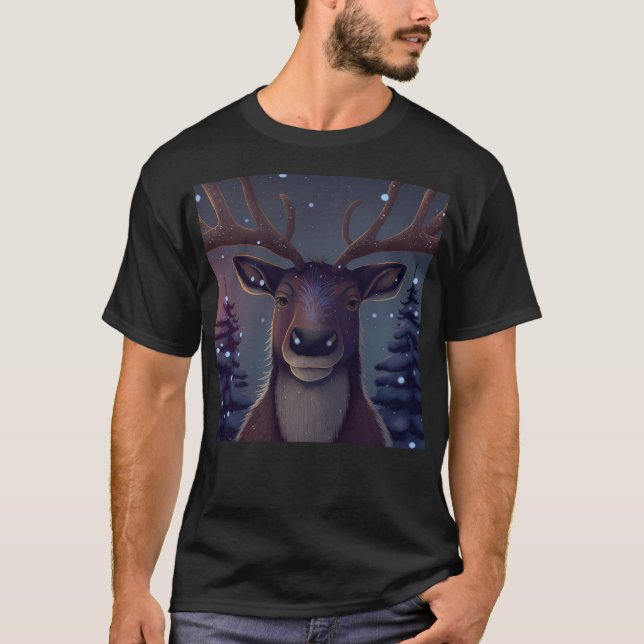 Camiseta Reindeer Christmas Pattern (Frente)