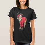 Camiseta Reindeer Christmas Santa hat<br><div class="desc">Este design é o presente perfeito para um aniversário, Natal e outras celebrações. É adequado para mulheres, homens e crianças.</div>