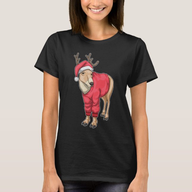 Camiseta Reindeer Christmas Santa hat (Frente)