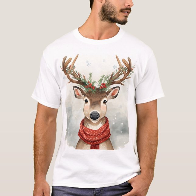 Camiseta Reindeer Christmas T-Shirt For Festive Holiday (Frente)