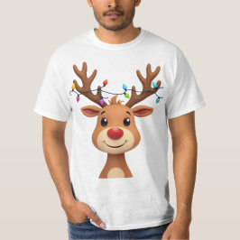 Camiseta Reindeer com Luzes de Natal
