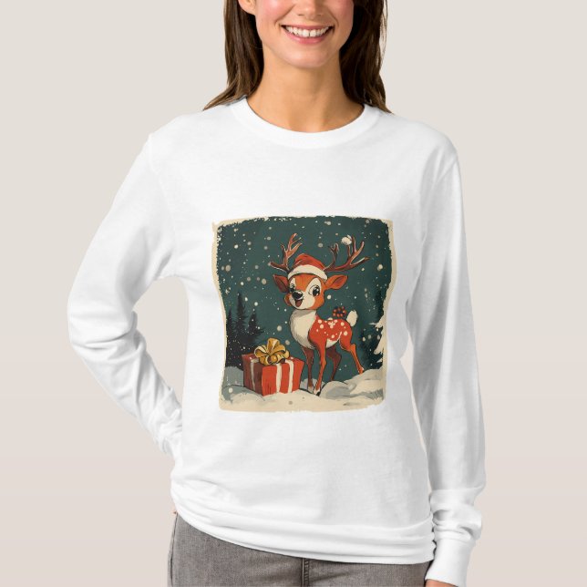 Camiseta Reindeer com presentes (Frente)