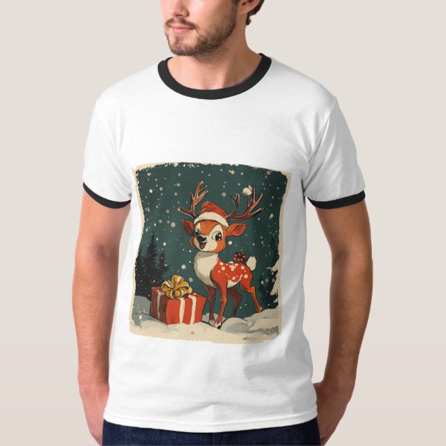 Camiseta Reindeer com presentes (Frente)
