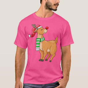 Camiseta Reindeer com Santa hat Scarf no Natal
