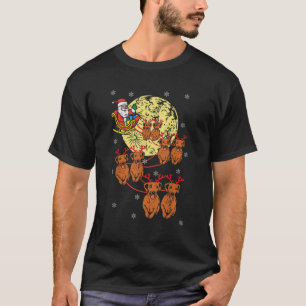 Camiseta Reindeer Dachshund Papais noeis Presente De Natal