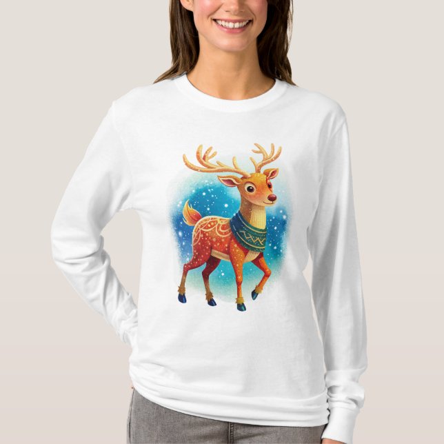 Camiseta Reindeer de Natal (Frente)