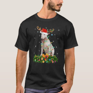 Camiseta Reindeer de Natal Papais noeis Bull Terrier Dog C