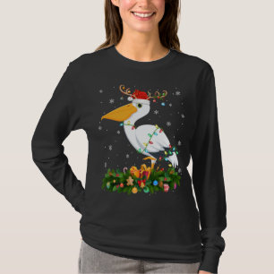 Camiseta Reindeer de Natal Papais noeis Pelican Bird Chris