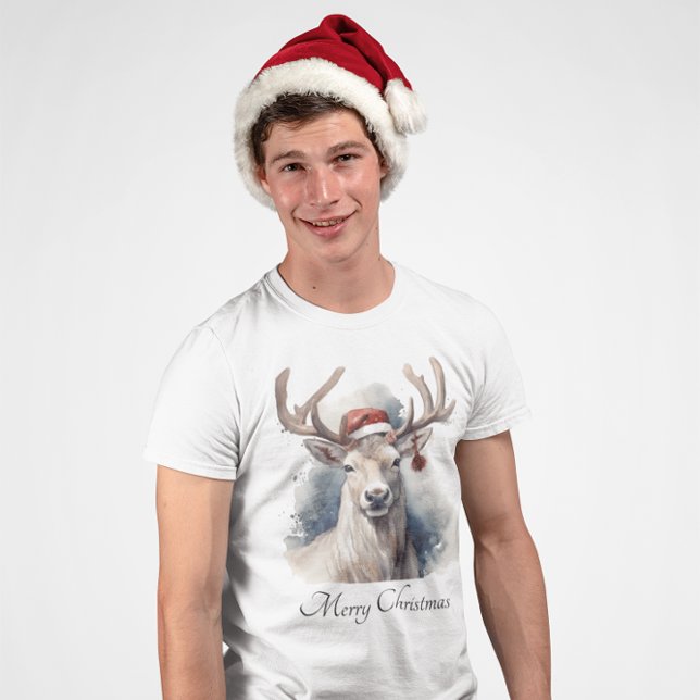 Camiseta Reindeer de Natal, personalizável (Criador carregado)