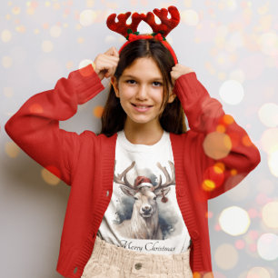 Camiseta Reindeer de Natal, personalizável