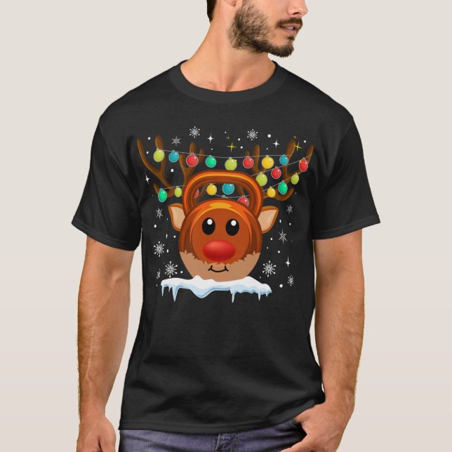 Camiseta Reindeer de Workout de Gym de Natal (Frente)