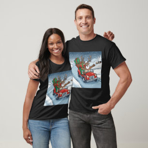 Camiseta Reindeer Dirigindo Para Casa No Natal