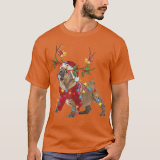 Camiseta Reindeer Dog Natal Luz Santa Hat Xmas