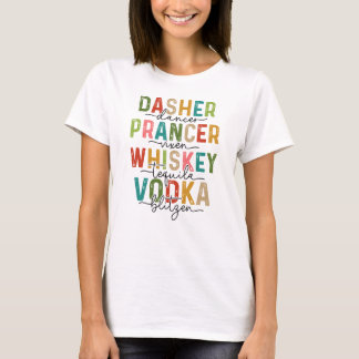 Camiseta Reindeer e Bebidas Natal Engraçado