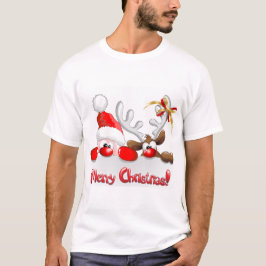 Camiseta Reindeer e Snowman Natal