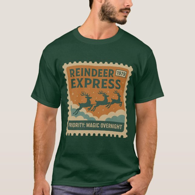 Camiseta Reindeer Express – Rota de Férias de 1979 (Frente)