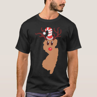 Camiseta Reindeer Face New Jersey Reindeer Head Antlers
