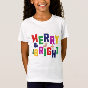 Camiseta Reindeer feliz e pinheiro brilhante Snowman